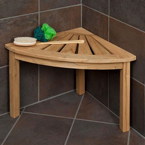 Signature Hardware Teak Corner Shower Seat | eBay | Idee bagno piccolo ...