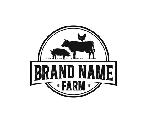 Animal Farm Logo. Livestock farm animal logo design. Cattle farm logo ...