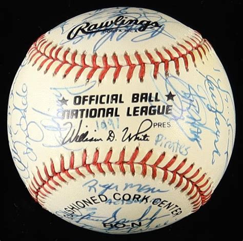 1991 Pirates ONL Baseball Team-Signed by (34) With Barry Bonds, Jim ...