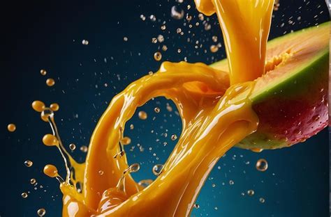 Premium Photo | Pouring Mango Juice Splash