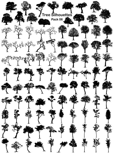 Tree Silhouettes Vector and Photoshop Brush Pack-06