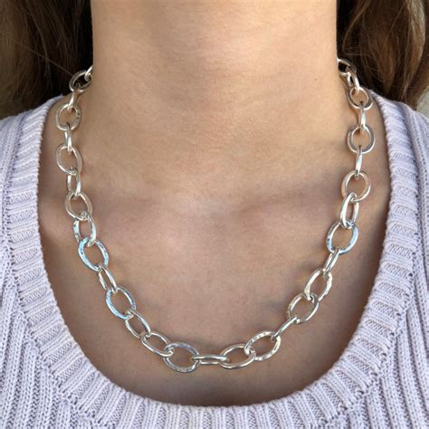 Heavy Silver Cable Chain Link Necklace by Backyard | Etsy