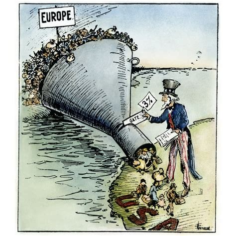 Cartoon Immigration 1921. N'The Only Way To Handle It.' Contemporary Cartoon On The ...