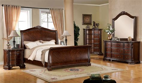 Penbroke Brown Cherry Queen Sleigh Bed from Furniture of America ...