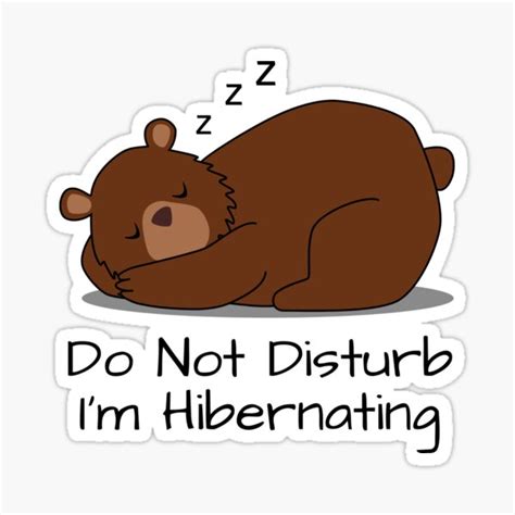 "Do Not Disturb Sleeping Hibernating Cartoon Bear" Sticker for Sale by FurryPunch | Redbubble