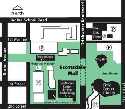 What is at the Scottsdale Civic Center Mall?