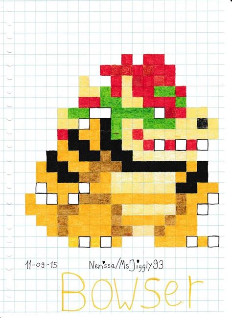 8 bit grid bowser pixel art Bowser perler - Pixel Art Grid