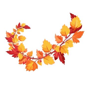 Fall Leaf Garland Clipart Fall Leaves Vector Illustration Cartoon, Fall ...