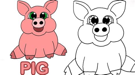 How To Draw Cute Cartoon Pigs