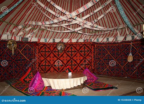 Yurt interior stock photo. Image of carpet, house, carpets - 15338428