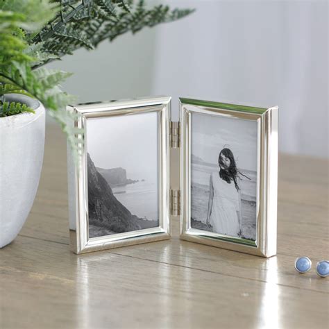 Mini Silver Folding Double Photo Frame By Jodie Byrne | notonthehighstreet.com