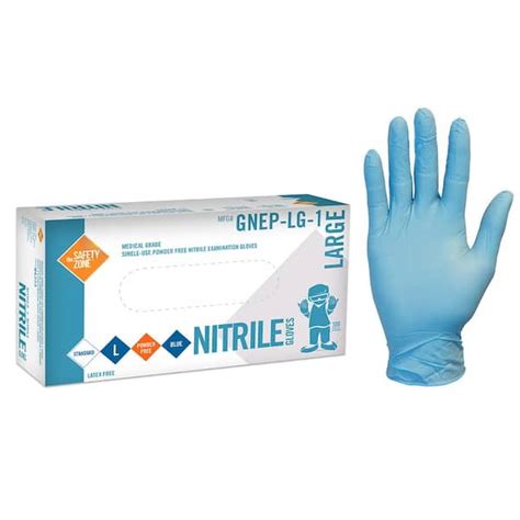 THE SAFETY ZONE X-Large Thick Blue Nitrile Exam Gloves Bulk (100-Box) GNEP-XL-1 - The Home Depot