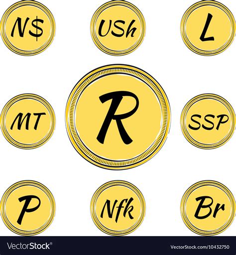 Set with south african currency symbols Royalty Free Vector