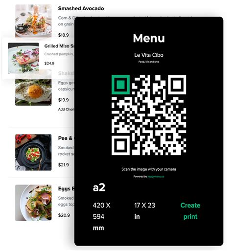 QR code menus – QR code menus for small restaurants, bars and cafes.