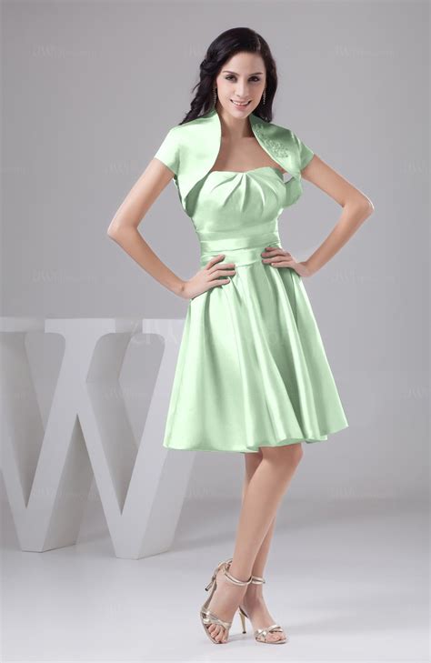 Light Green Inexpensive Bridesmaid Dress Affordable A line Plus Size Western Autumn - UWDress.com