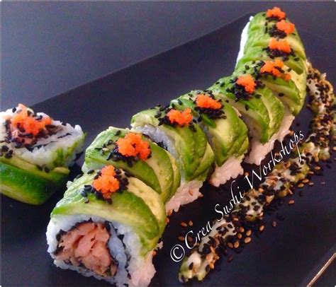 Delicious Spicy Salmon Avocado Dragon Roll