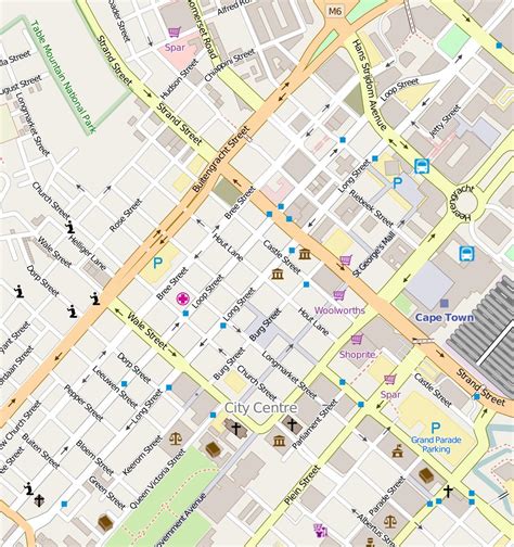 Cape Town cbd street map - Street map of Cape Town city centre (Western Cape - South Africa)