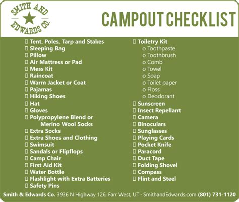 Scout Camp, Fishing, & Camping Checklist - Everything You Need