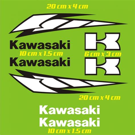 Kawasaki Réservoir Stickers - Planche Autocollants Kawasaki - 96