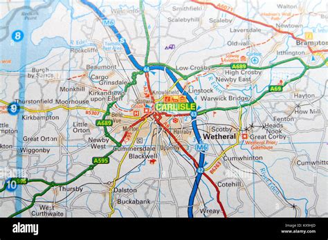 Road Map of Carlisle, England Stock Photo - Alamy