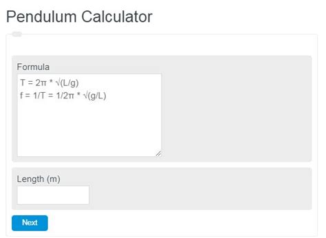 Pendulum Calculator (Frequency & Period) - Calculator Academy