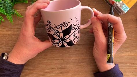 How to Decorate a Ceramic Mug with Paint Pens - YouTube