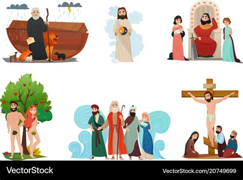 Bible stories set Royalty Free Vector Image - VectorStock