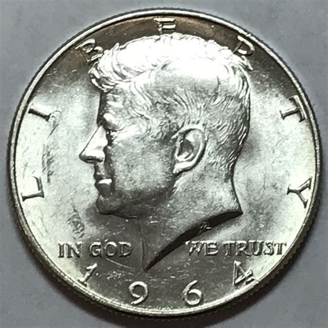 1964 John F. Kennedy Memorial Silver Half Dollar - High Grade ...