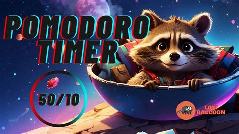 Raccoon's Cosmic Chillout Adventure with Pomodoro Timer 50/10 - YouTube