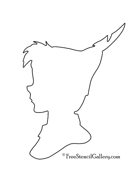 Peter Pan Silhouette 02 Stencil | Free Stencil Gallery