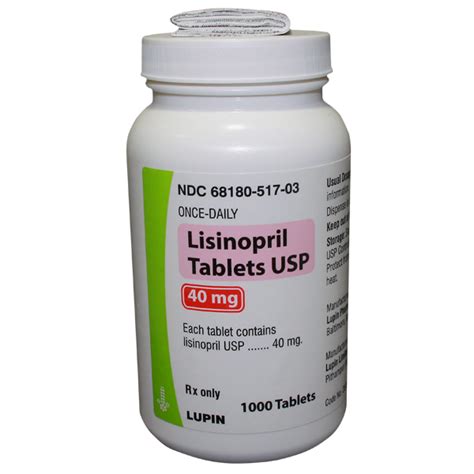 Lisinopril 40 mg PER TABLET