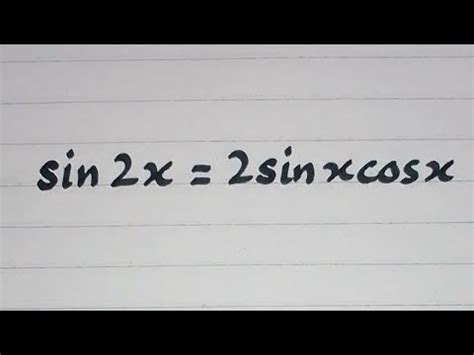 sin2x=2sinxcosx || Trigonometric Identity - YouTube