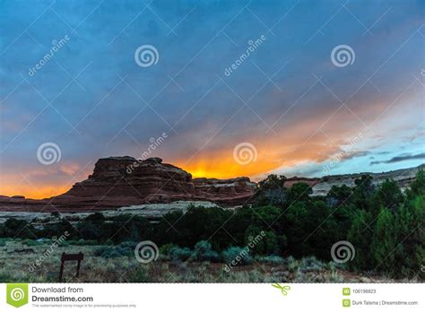 Sunset at the Needles stock image. Image of awesome - 106198823