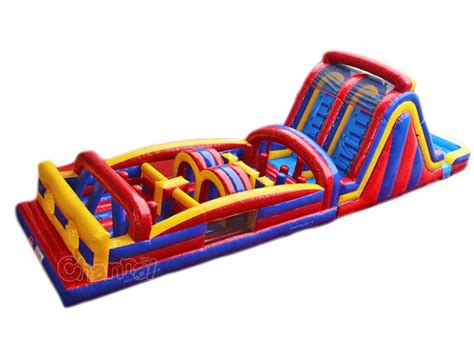 Inflatable Obstacle Course With Water Slide - Channal Inflatables