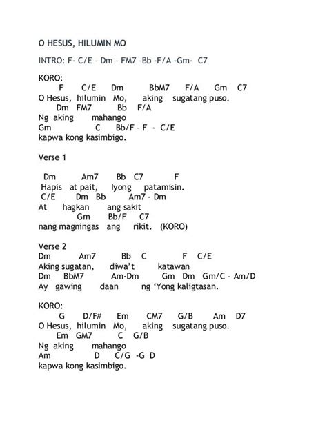 HESUS CHORDS PDF