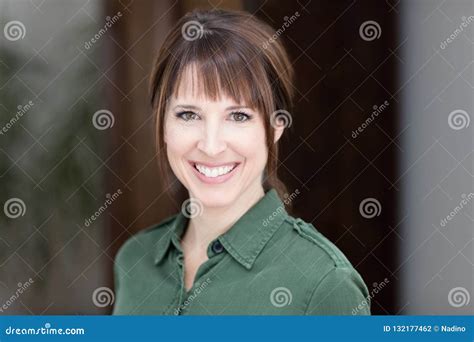 Closeup of a Pretty Woman Smiling at the Camera Stock Photo - Image of ...