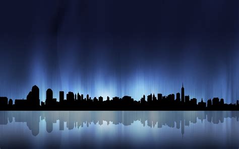 Silhouette of city skyline illustration HD wallpaper | Wallpaper Flare