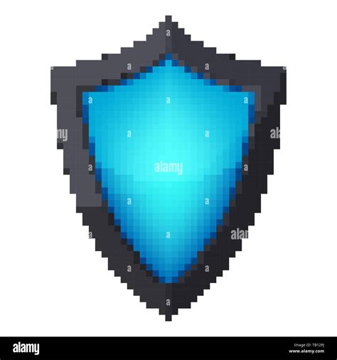 Pixel art design of a Shield icon. Vector illustration. Abstract Shield icon in pixel style ...