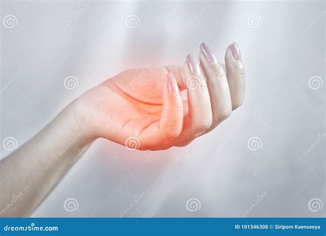 Hand Pain Caused by an Excessive Use of Computer, Laptop, Phone. Stock Photo - Image of numbness ...