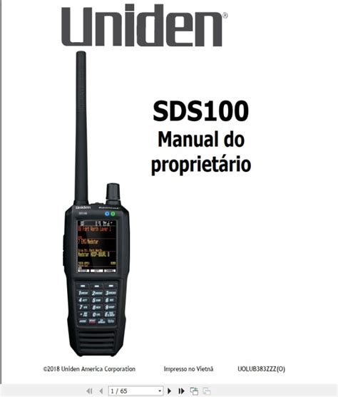 MANUAL EM PORTUGUÊS DO RÁDIO UNIDEN SDS100