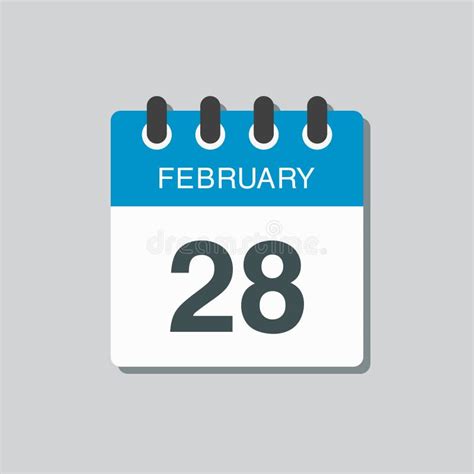 February 28th. Day 28 of Month,Simple Calendar Icon on White Background. Planning. Time ...