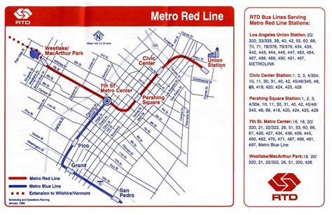 Los Angeles red line map - LA red line map (California - USA)