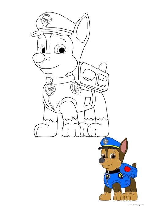 Chase Super Spy Paw Patrol Member No 2 Coloring page Printable