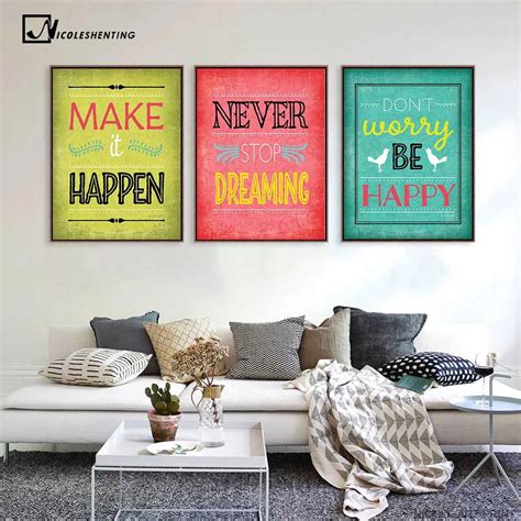 Motivational Quotes Art Canvas Vintage Poster Minimalist Painting Inspiratoinal Education ...