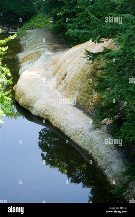 A geyser, mineral spring, at Saratoga Spa State Park in Saratoga Springs New York State Stock ...