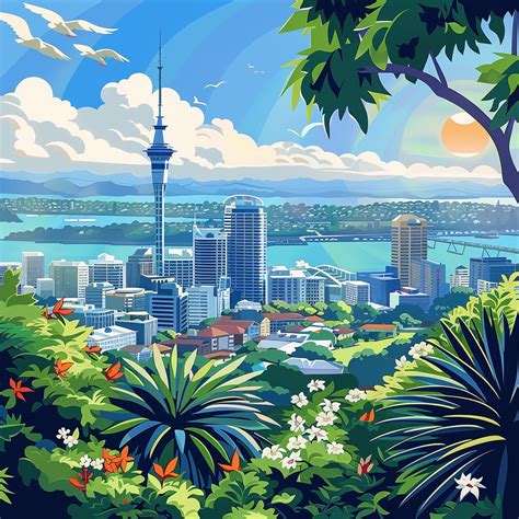 Auckland Panorama – AI Art NZ