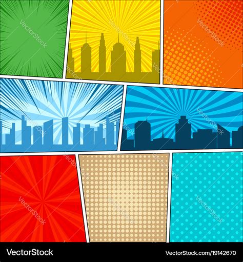 Comic book page background Royalty Free Vector Image