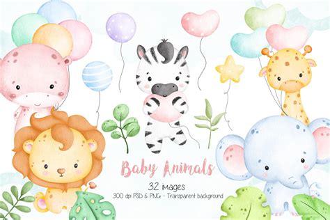 Baby Safari Animals in Pastel Color Graphic by Stellaart · Creative Fabrica