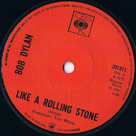 Bob Dylan - Like A Rolling Stone (1965, Solid Centre, Vinyl) | Discogs