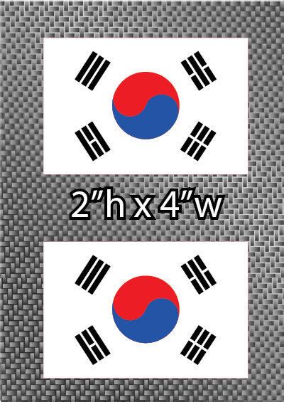 2x South Korean Flag 4" Sticker Vinyl South Korea Decals KOR autocollant | eBay